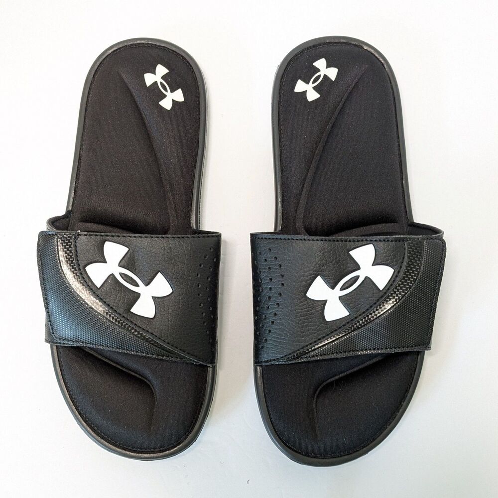 Under Armour Men's Size 9 Ignite VI Slide Sandals Black/Black #3022711-003 NWOT